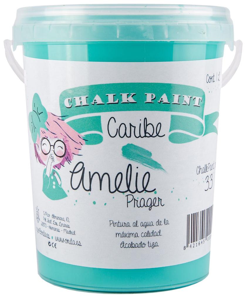 1 Litro Pintura Tiza Chalk Paint 33 Caribe Amelie Prager