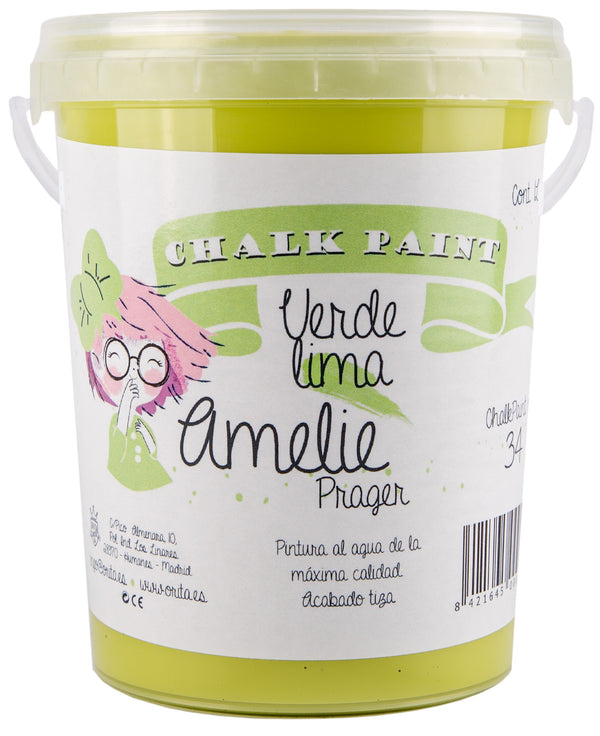 1 Litro Pintura Tiza Chalk Paint 34 Verde Lima Amelie Prager