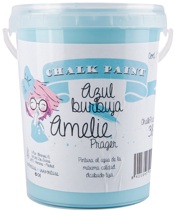 1 Litro Pintura Tiza Chalk Paint 38 Azul Burbuja Amelie Prager