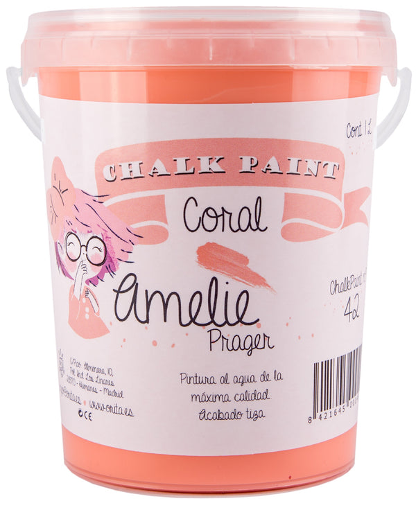 1 Litro Pintura Tiza Chalk Paint 42 Coral Amelie Prager