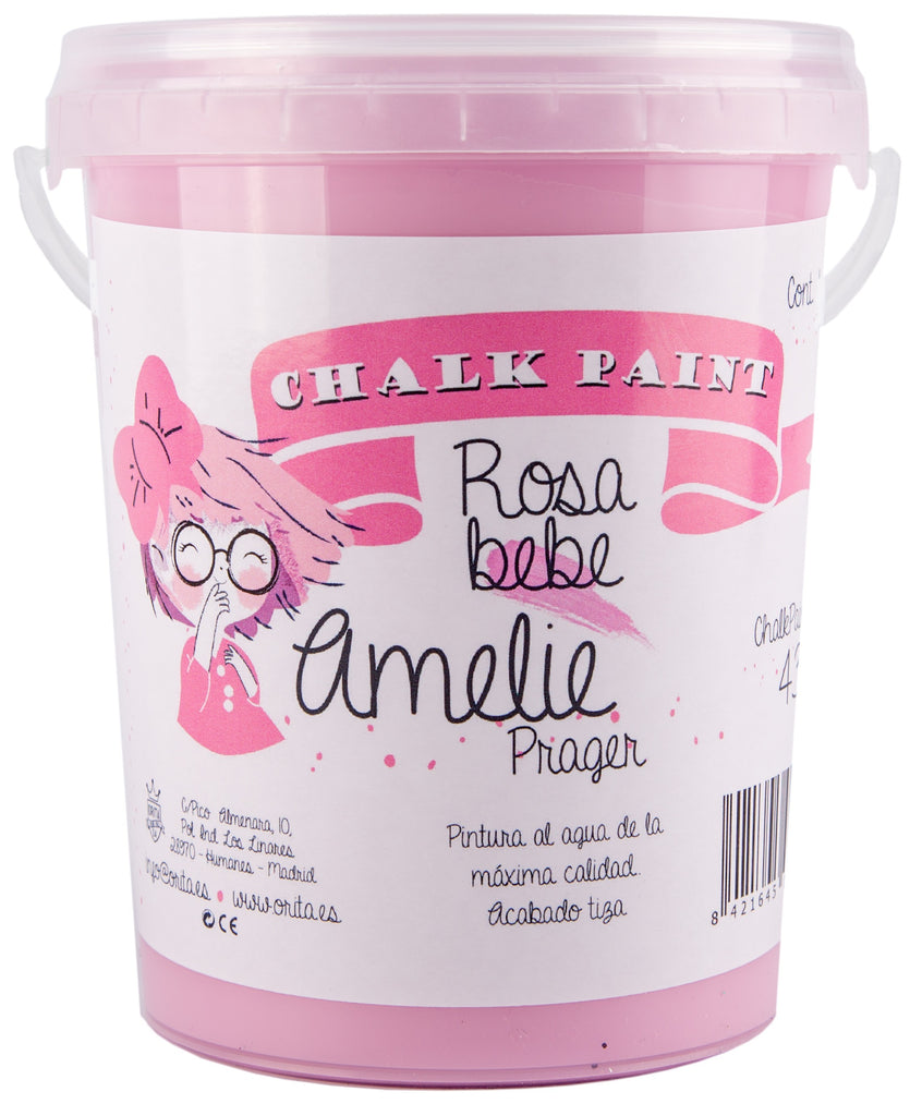 1 Litro Pintura Tiza Chalk Paint 43 Rosa Bebe Amelie Prager