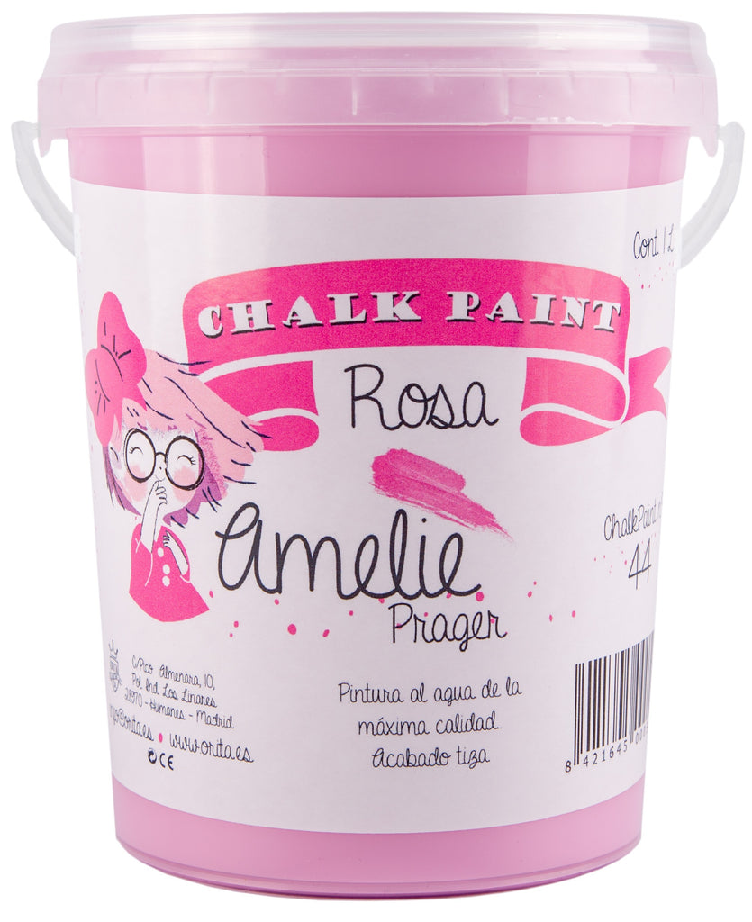 1 Litro Pintura Tiza Chalk Paint 44 Rosa Amelie Prager