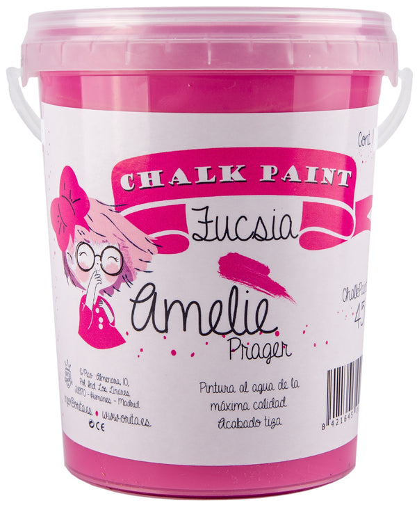 1 Litro Pintura Tiza Chalk Paint 45 Fucsia Amelie Prager