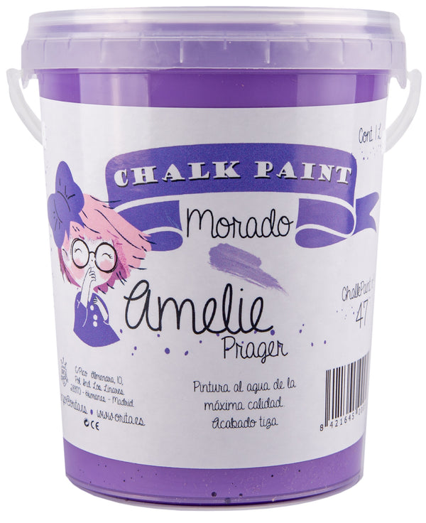 1 Litro Pintura Tiza Chalk Paint 47 Morado Amelie Prager