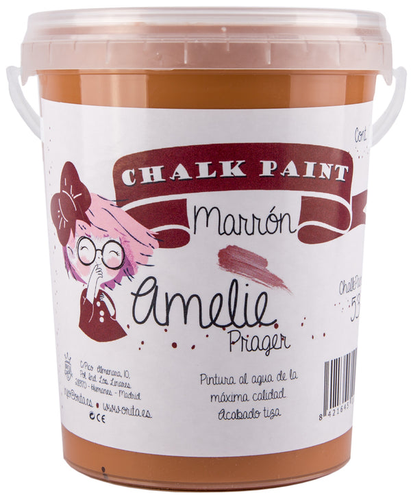 1 Litro Pintura Tiza Chalk Paint 53 Marrón Amelie Prager