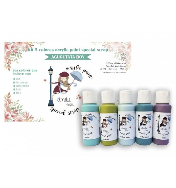 KIT 5 Colores "Agugutata Boy" pintura acrílica - 60ML